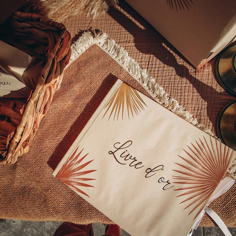 Livre d'or exotic mood avec inscription parfait pour votre mariage