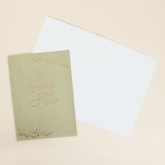 10 livrets de messe brindilles sauge pour deco mariage champetre