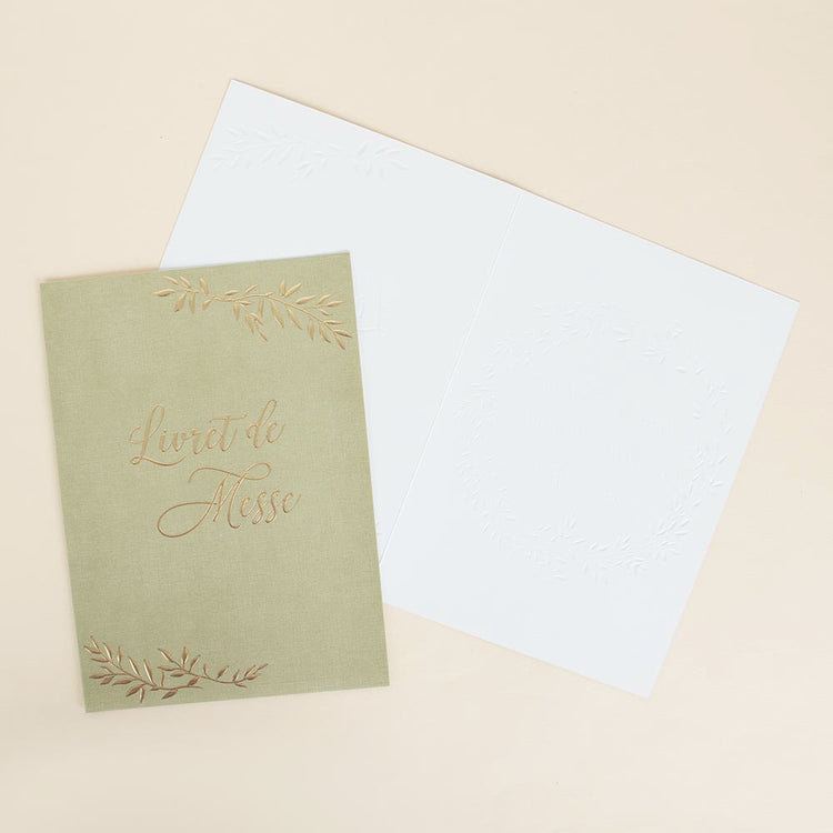 10 livrets de messe brindilles sauge pour deco mariage champetre