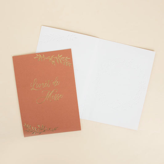 10 livrets de messe jolis brins terracotta pour deco mariage boheme