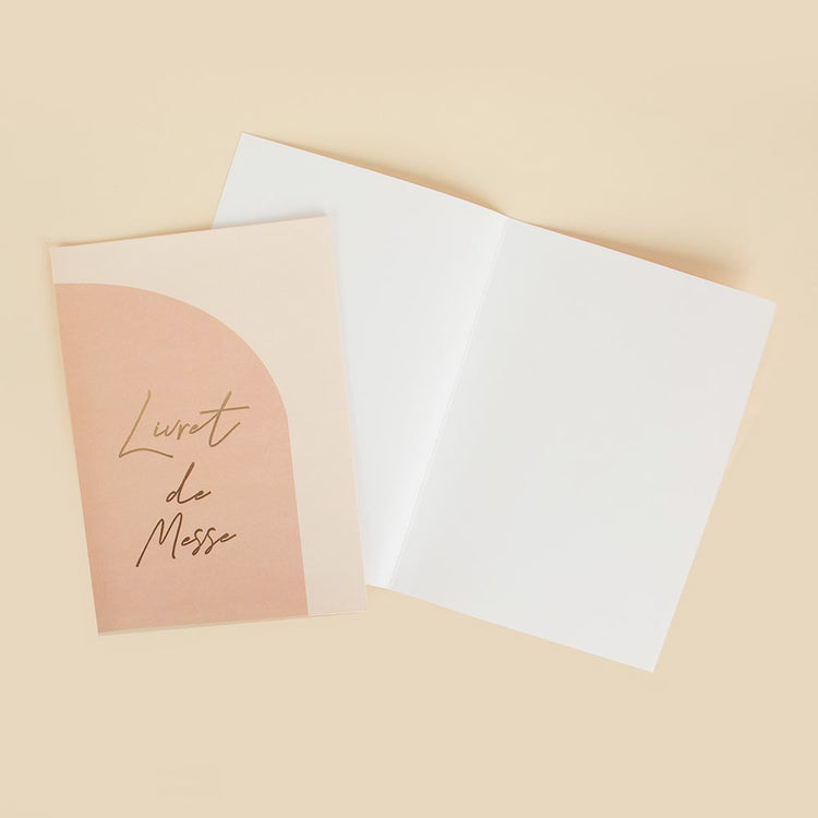 10 livrets de messe blush nude pour decoration eglise mariage boheme