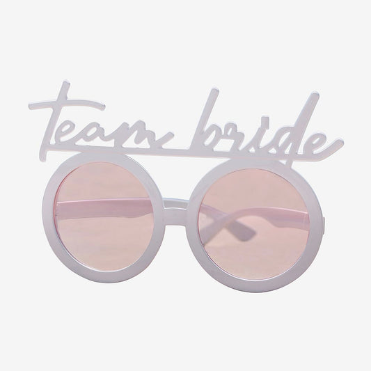 Accessoire EVJF original : lunettes blanches team bride blanches
