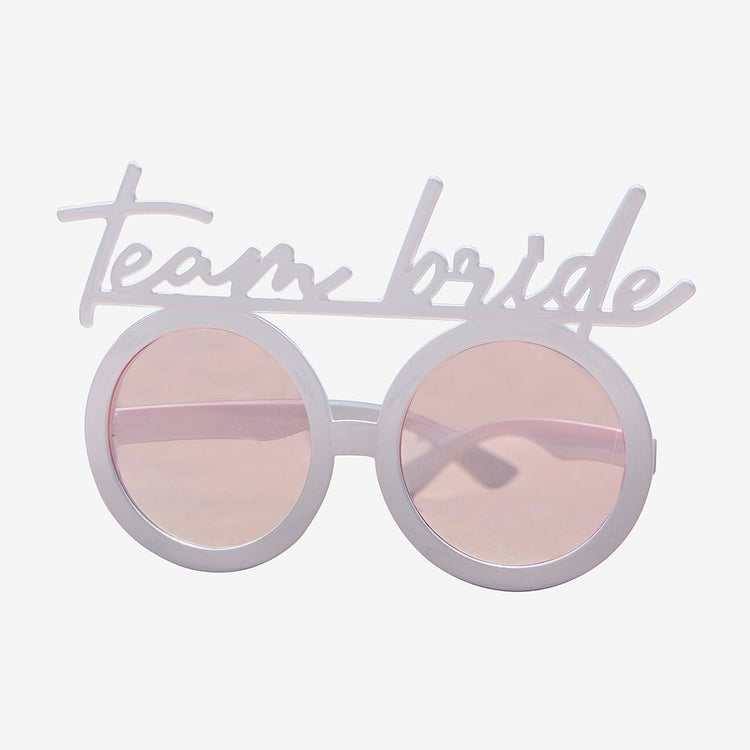 Accessoire EVJF original : lunettes blanches team bride blanches