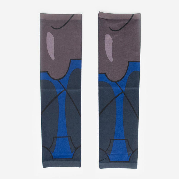 Déguisement Batman : manchons imprimés bras de Batman