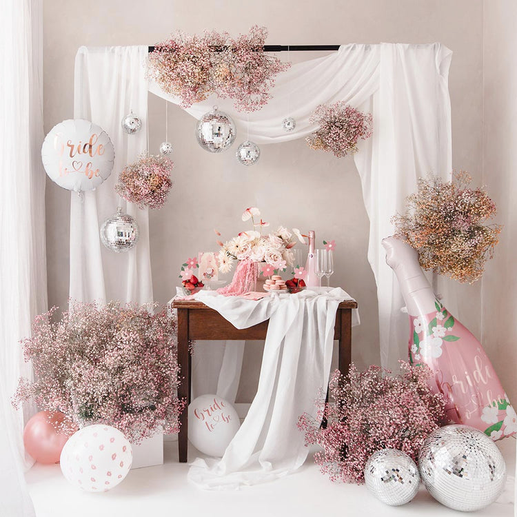 Ballon hélum Bride to be blanc et rose gold pour decoration EVJF chic