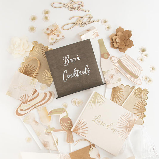 Confettis mariage exotic mood pour table de mariage tropicale