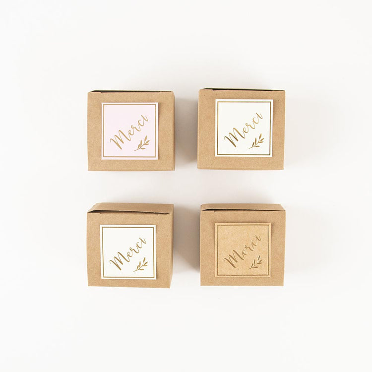 Cadeaux invités mariage : stickers et boites cadeaux pour dragées mariage