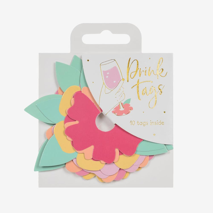 10 marque places fleurs colorées pour verre à pied parfait table de mariage