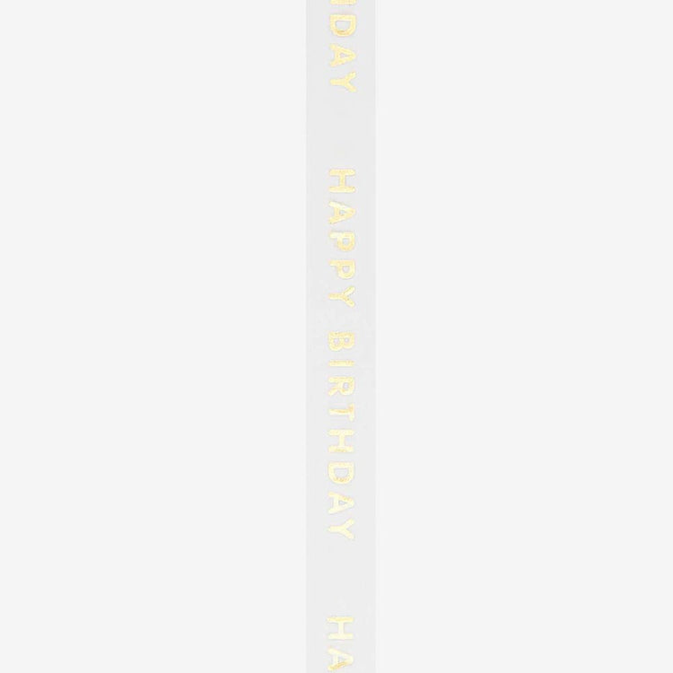 Ruban adhésif blanc washi tape avec inscription happy birthday doré