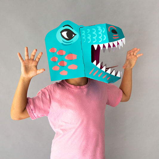 Masque 3D dinosaures à construire soi meme anniversaire garçon