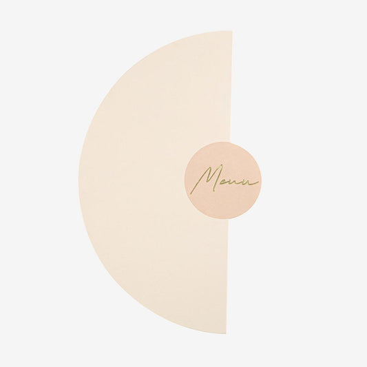 Decoration de table mariage personnalisé : menus de mariage blush nude