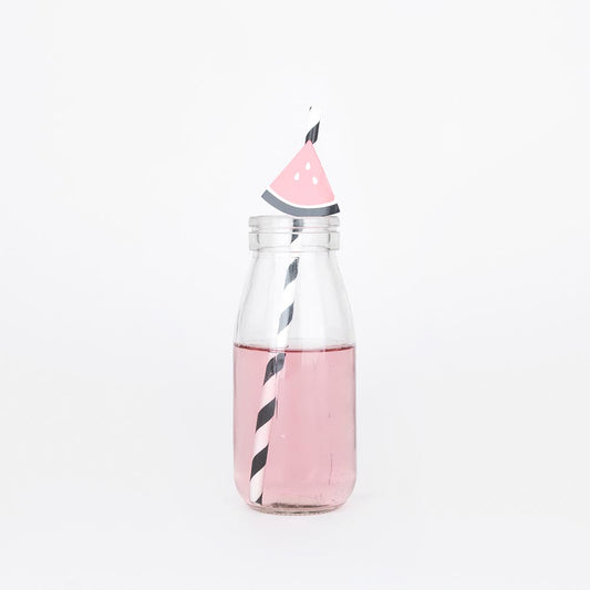 Petite bouteille de lait en verre pour décoration de sweat table ou baby-shower