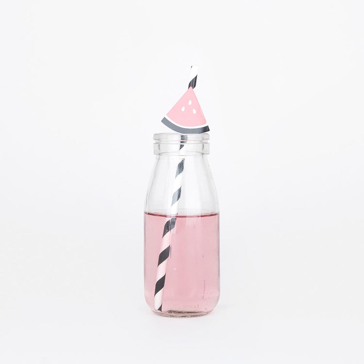 Petite bouteille de lait en verre pour décoration de sweat table ou baby-shower