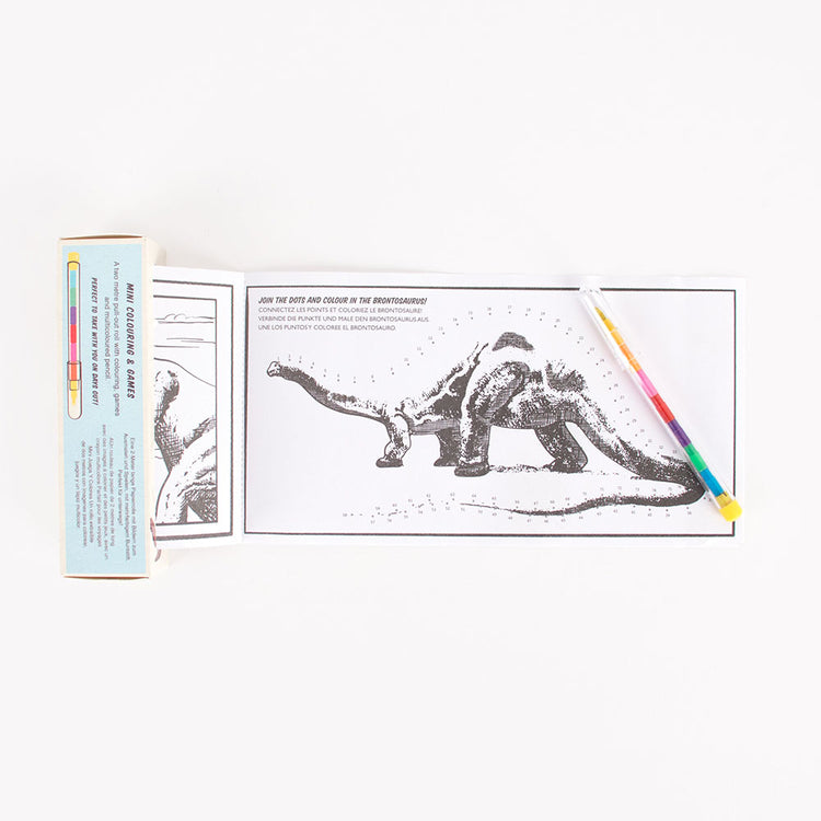 rouleau de jeux et coloriages dino pour anniversaire dinosaure
