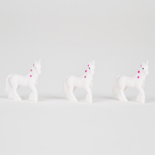 3 mini figurines licornes pour décoration d'anniversaire fille