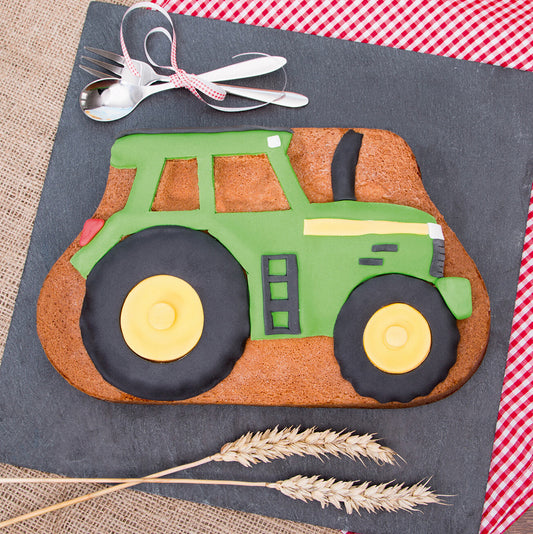 Gateau anniversaire a la ferme : moule à gateau en forme de tracteur