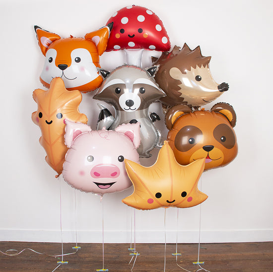 Grappe de ballons animaux de la foret pour decoration anniversaire enfant 