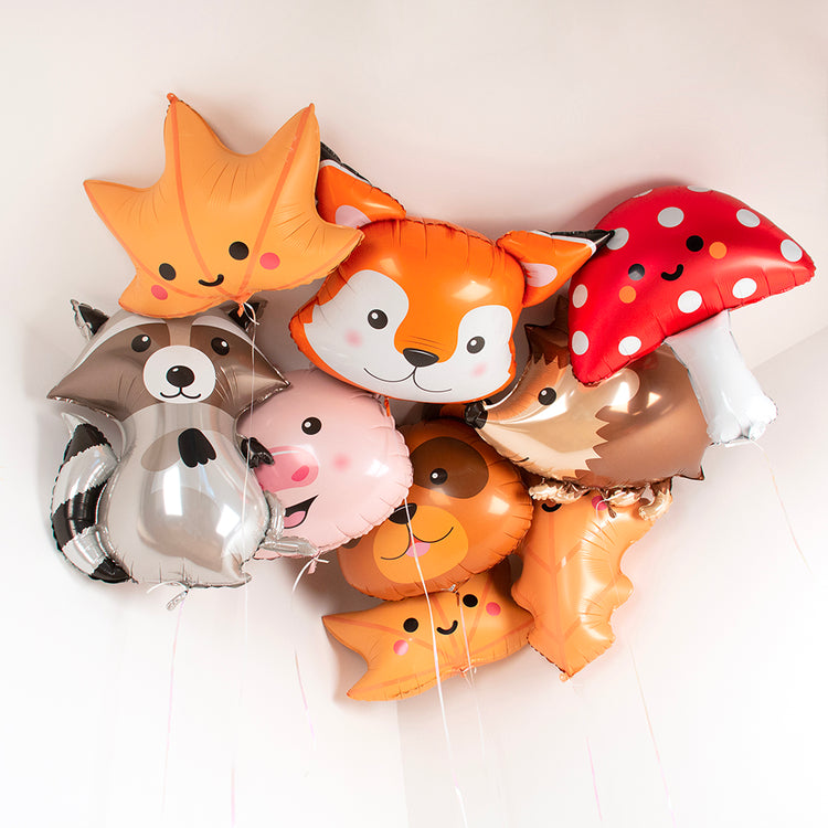 Ballons helium animaux de la foret pour anniversaire 3 ans