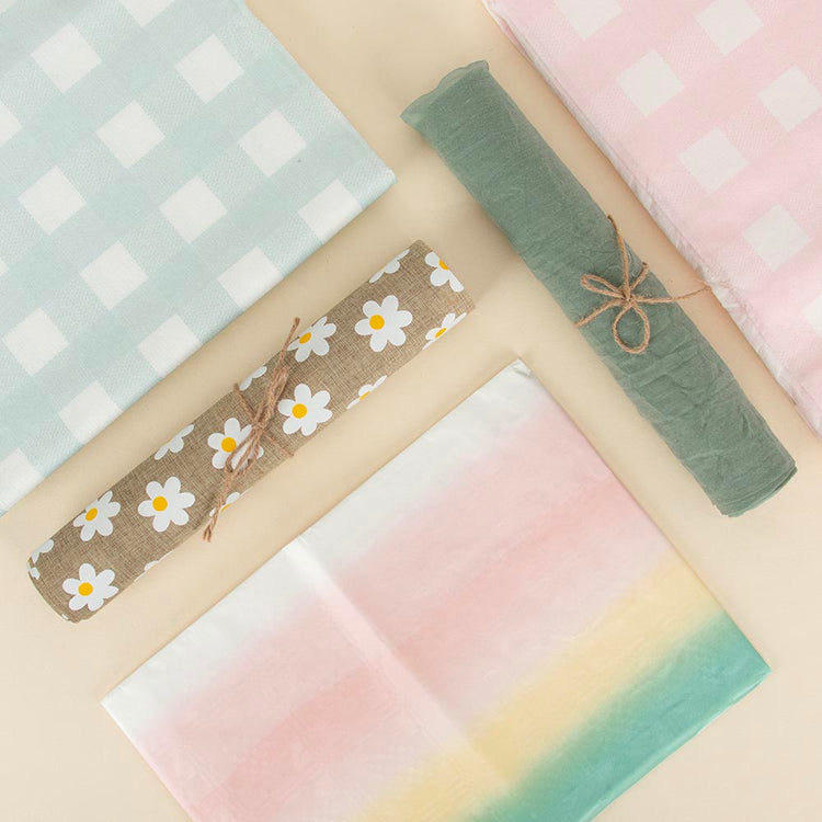 Nappe vichy rose pour décoration de table anniversaire enfant