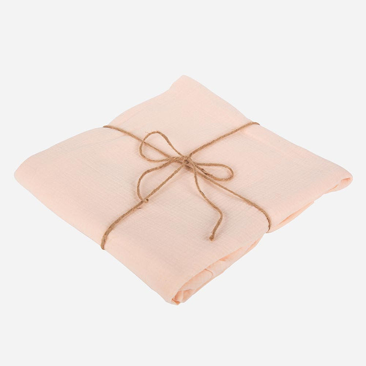 Déco de mariage : nappe en gaze de coton très bonne qualité rose pale
