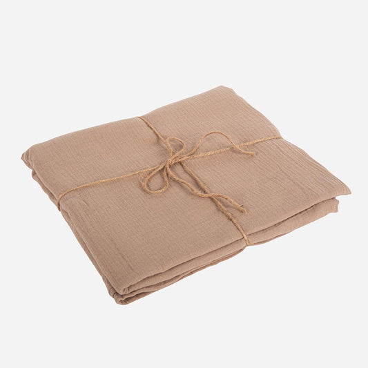 Nappe de très bonne qualité en gaze de coton taupe pour mariage