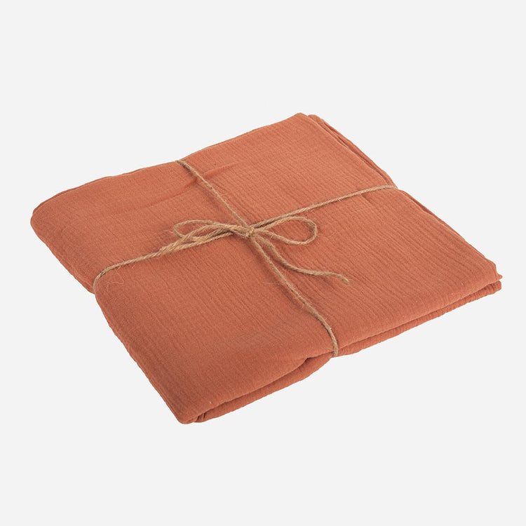 Nappe de très bonne qualité en gaze de coton terracotta pour mariage