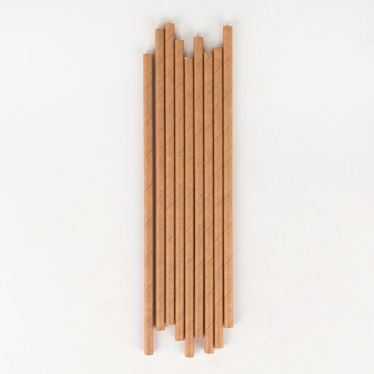 20 pailles en papier kraft pour deco cocktail ou deco anniversaire à thème
