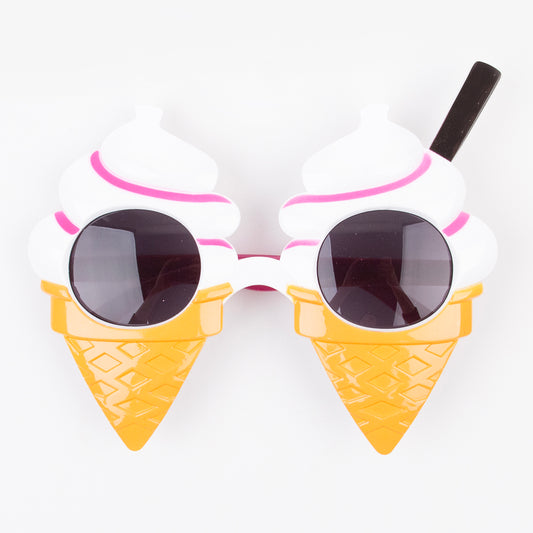 paire de lunettes en forme de cône de glace pour accessoire Photobooth