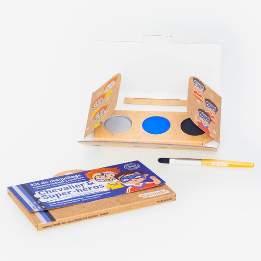 Deguisement enfant : kit de maquillage 3 couleurs bleu argent noir