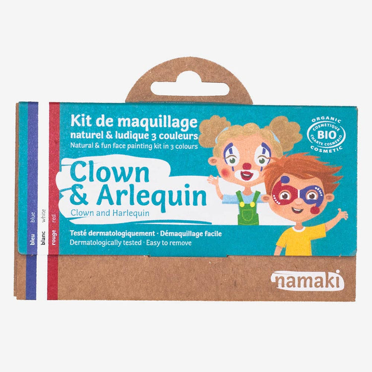 Palette maquillage enfant bio vegan namaki 3 couleurs bleu blanc rouge