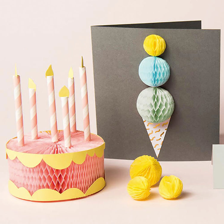 Idée de décorations à faire soi meme en nid d'abeilles pastel