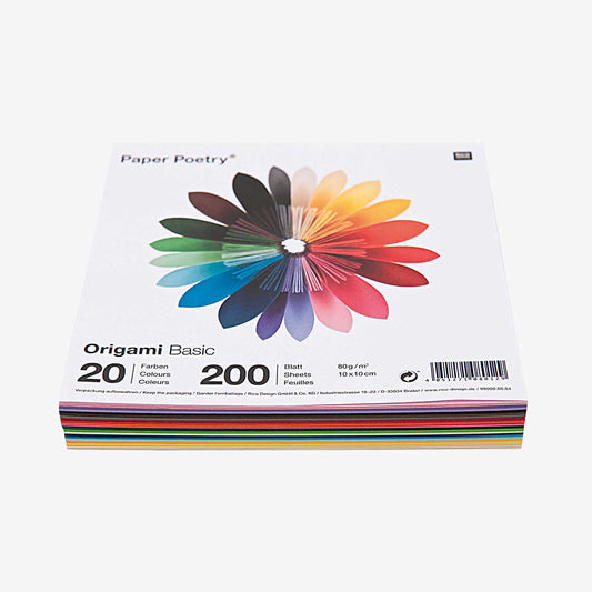 papier origami 200 feuilles 20 coloris cadeau enfant