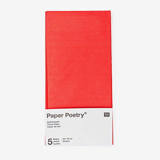 Loisirs créatifs : papier de soie rouge Rico Design pour tous vos DIY
