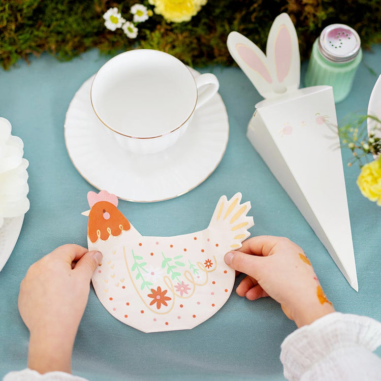 Boîte pour chasse aux oeufs de pâques avec imprimé lapin blanc