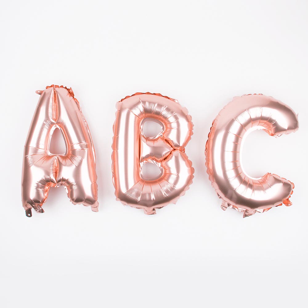 Ballon lettre rose gold pour déco anniversaire, mariage ou baby shower fille