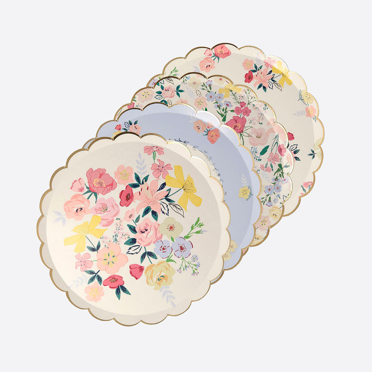 Assiettes en carton liberty Meri Meri pour anniversaire Marie-Antoinette