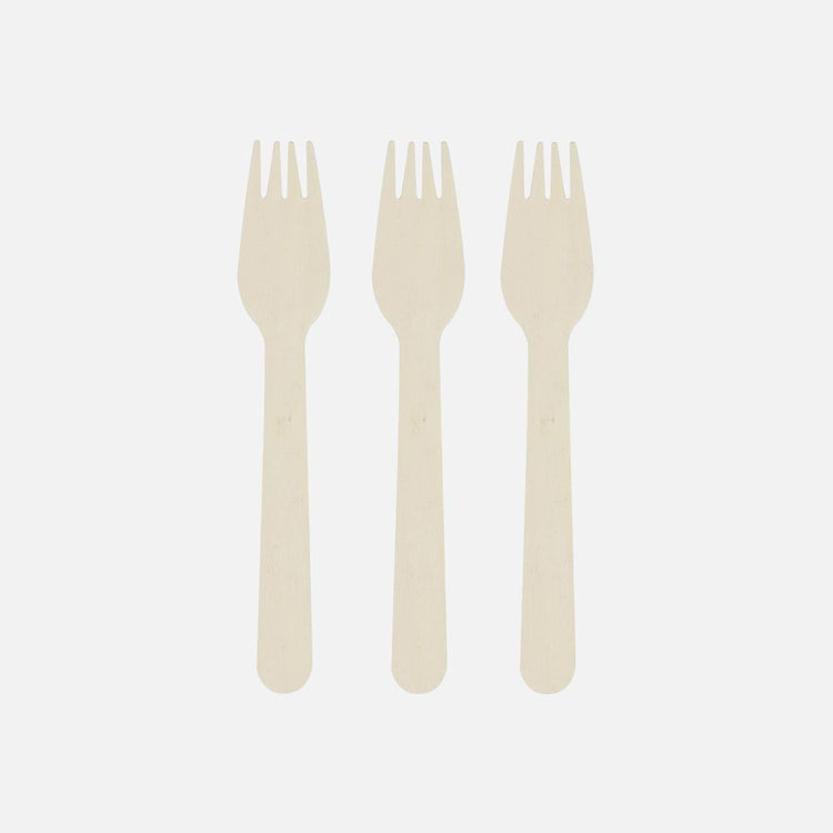Fourchettes en bois jetable décoration pour fete d'anniversaire