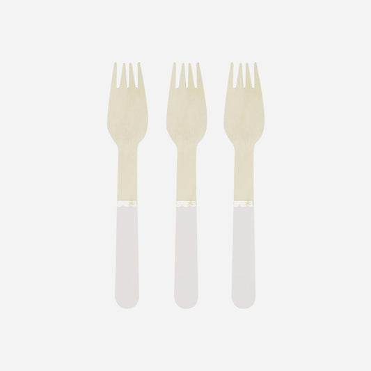 Fourchettes en bois rose clair pour décoration baby shower