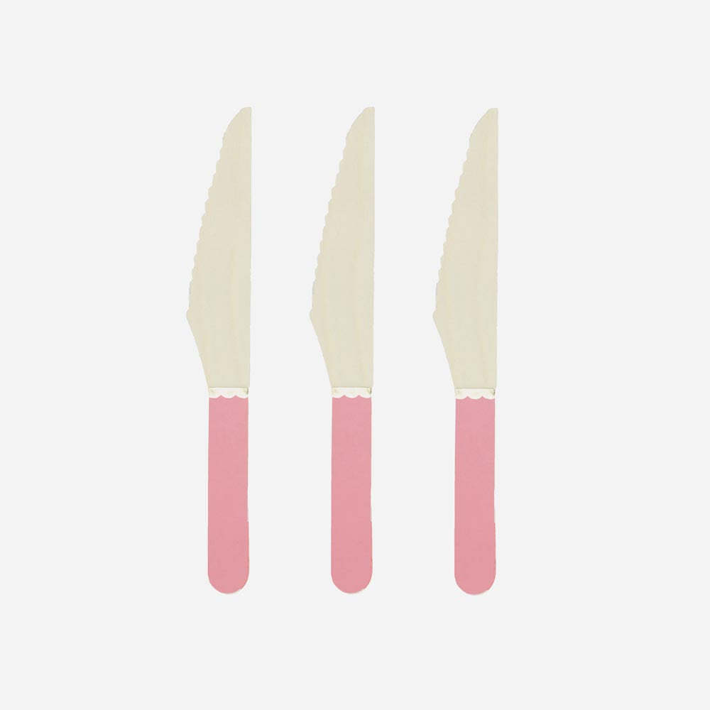 8 Petits Couteaux en bois Bordure Or Festonnée - Couleur au Choix - Jour de  Fête - Couteaux - Couverts