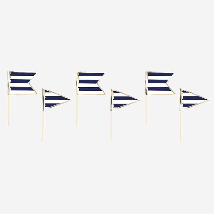 10 pics à cocktail marinière pour décorer une table de mariage marin