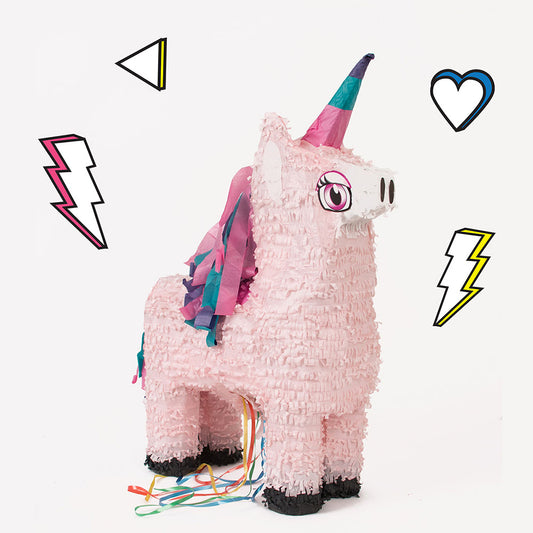 Anniversaire fille : thème princesse ou fée pinata arc en ciel licorne