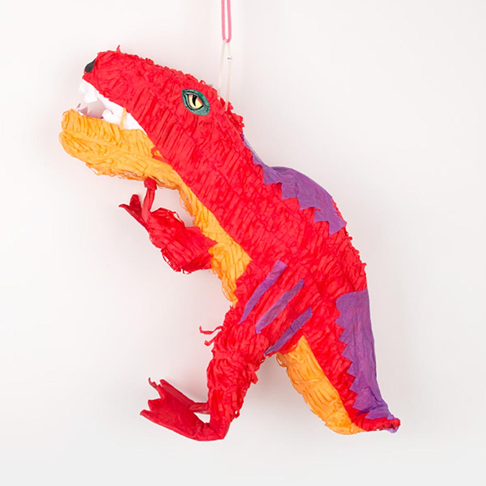 Pinata dinosaure T-rex rouge pour decoration anniversaire enfant