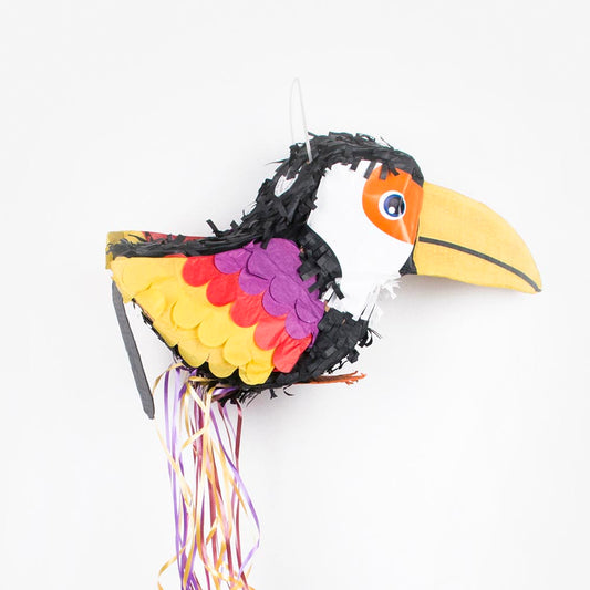 Pinata anniversaire toucan pour animation fete thème tropical.
