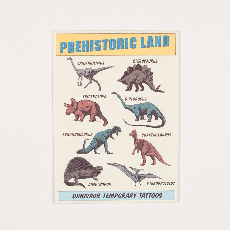 Tatouages dinosaures pour offrir à ses invités lors d'un anniversaire