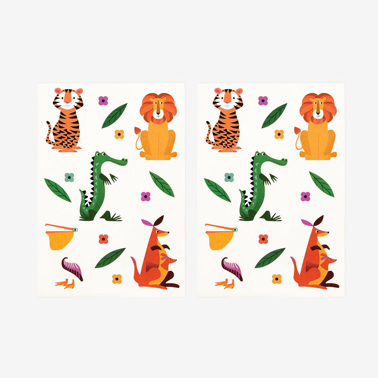 tatouage temporaire sur le thème des animaux de la savane : petit cadeau invité