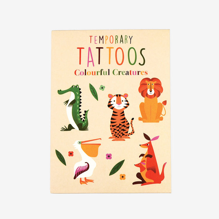 packaging des tatouages temporaires animaux sauvages de rex london