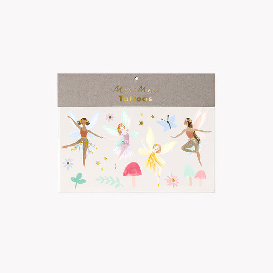 Deux planches tatouages motifs fées, étoiles, papillons, fleurs