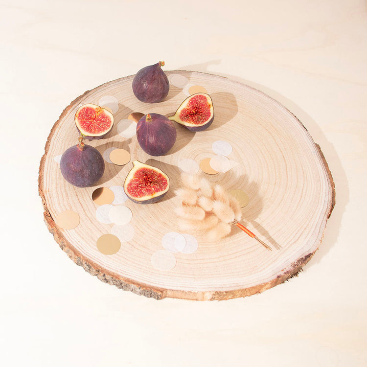 deco rondin de bois pour faire un joli plateau de fruits pour un mariage