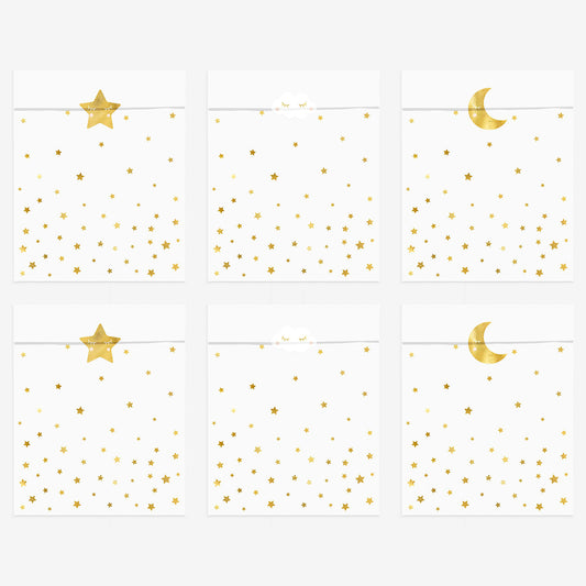 pochettes étoiles dorées pour petit cadeau anniversaire fille