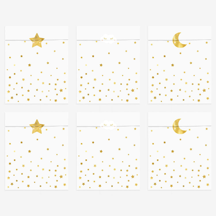 pochettes étoiles dorées pour petit cadeau anniversaire fille